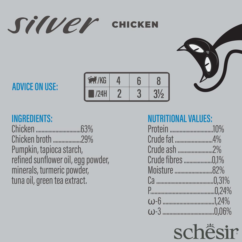 Schesir Silver 11+ Mousse, Chicken, 80g