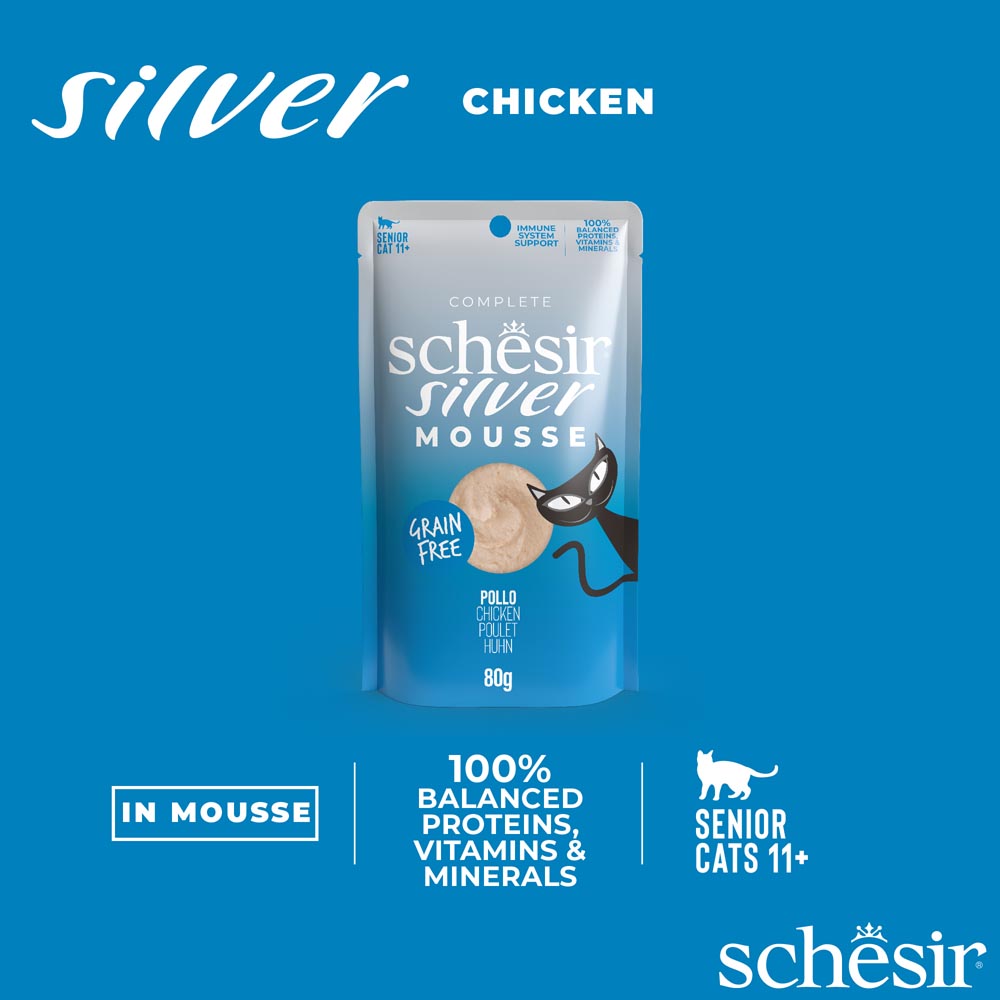 Schesir Silver 11+ Mousse, Chicken, 80g