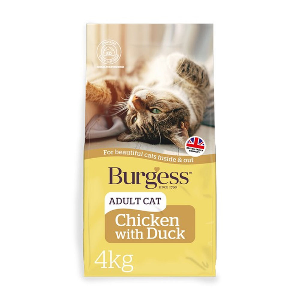 BURGESS Chicken & Duck Adult Cat Food, 4kg