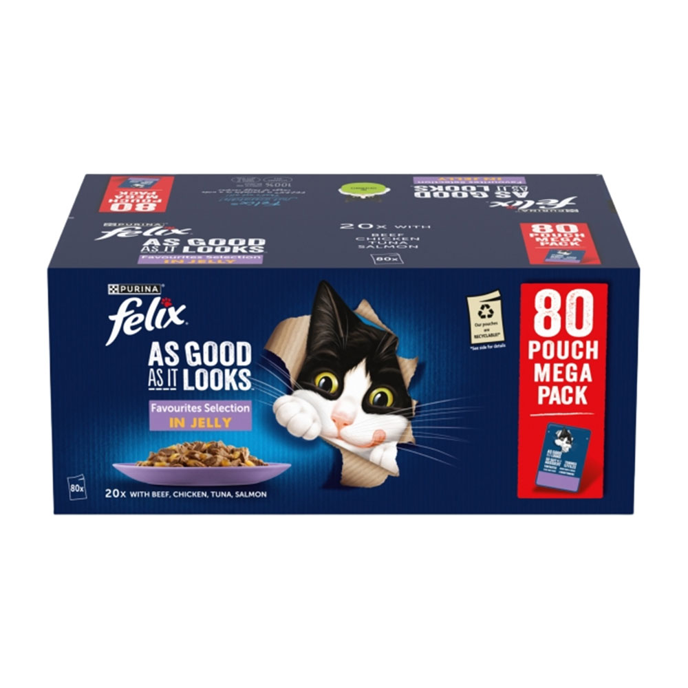 FELIX As Good As It Looks Favourites in Jelly, Giant Pack 80x85g