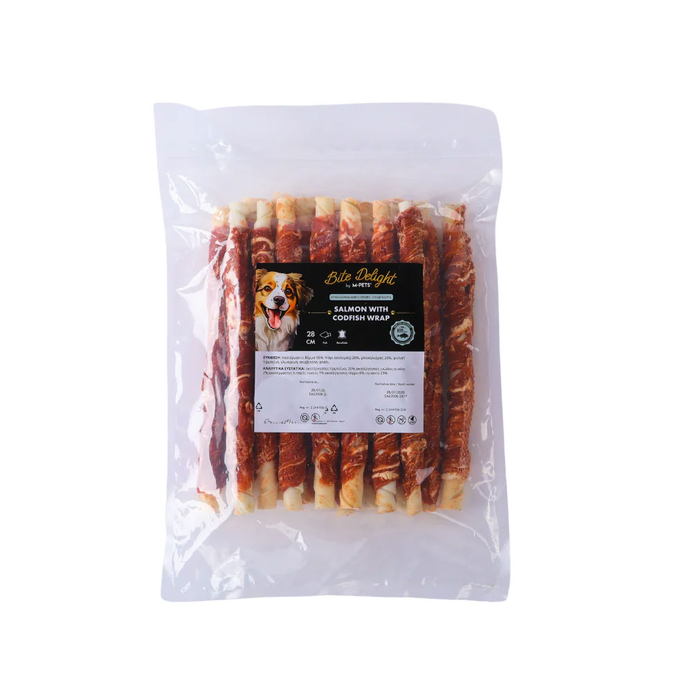 M-PETS Bite Delight Salmon & Codfish Wrapped Sticks, 500g