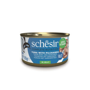 SCHESIR Complete Nutrition Cat Food, Tuna & Pilchards in Jelly Can 85g