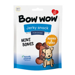 BOW WOW Jerky Snack Mini Bones, 80g