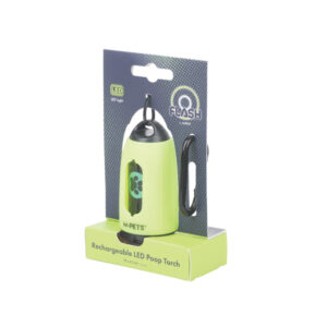M-PETS Flash Rechargeable LED Torch with Waste Bag Dispenser, Green