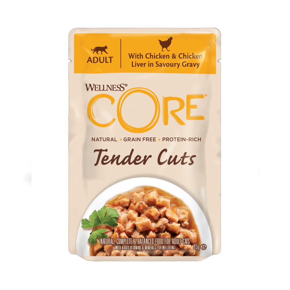 WELLNESS CORE Cat Tender Cuts Chicken & Liver, 85g