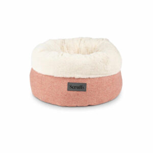 SCRUFFS Seattle Sanctuary Deep Round Cat Bed, Coral Pink