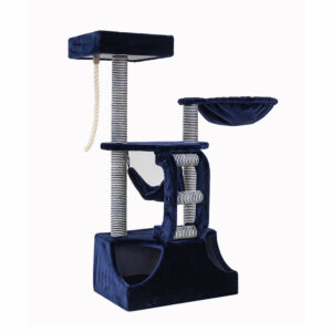 BLUE PAW X-Large Plush Cat Tree, Navy & White