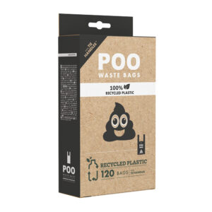 M-PETS Poo Recycled Plastic Unscented Waste Bags with Handles, 120 Pack