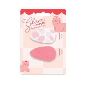 M-PETS Glam Oval Canvas Clips Red, 2 Pack