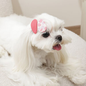M-PETS Glam Oval Canvas Clips Red, 2 Pack
