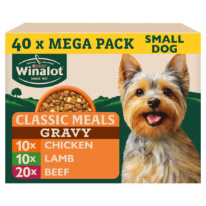 WINALOT Small Dog Mixed in Gravy Wet Dog Food Multipack, 40x85g