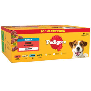 PEDIGREE Dog Pouches Mixed Selection in Jelly, 80x100g Mega Pack
