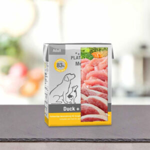 PLATINUM Adult Wet Dog Food Tetra, Duck & Turkey 185g