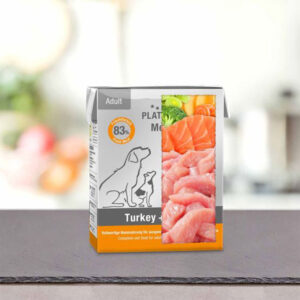 PLATINUM Adult Wet Dog Food Tetra, Turkey & Salmon 375g