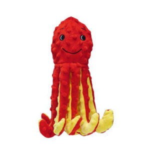 BEEZTEES Amy Octopus Dog Toy, Red