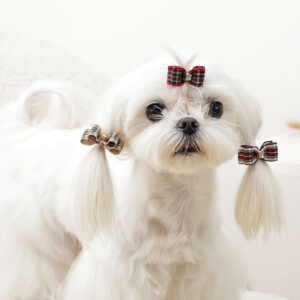 M-PETS Glam Plaid Bow Tie Rubber Bands, 3 Pack
