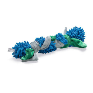BEEZTEES Noodle Braid Dog Toy, Blue/Green